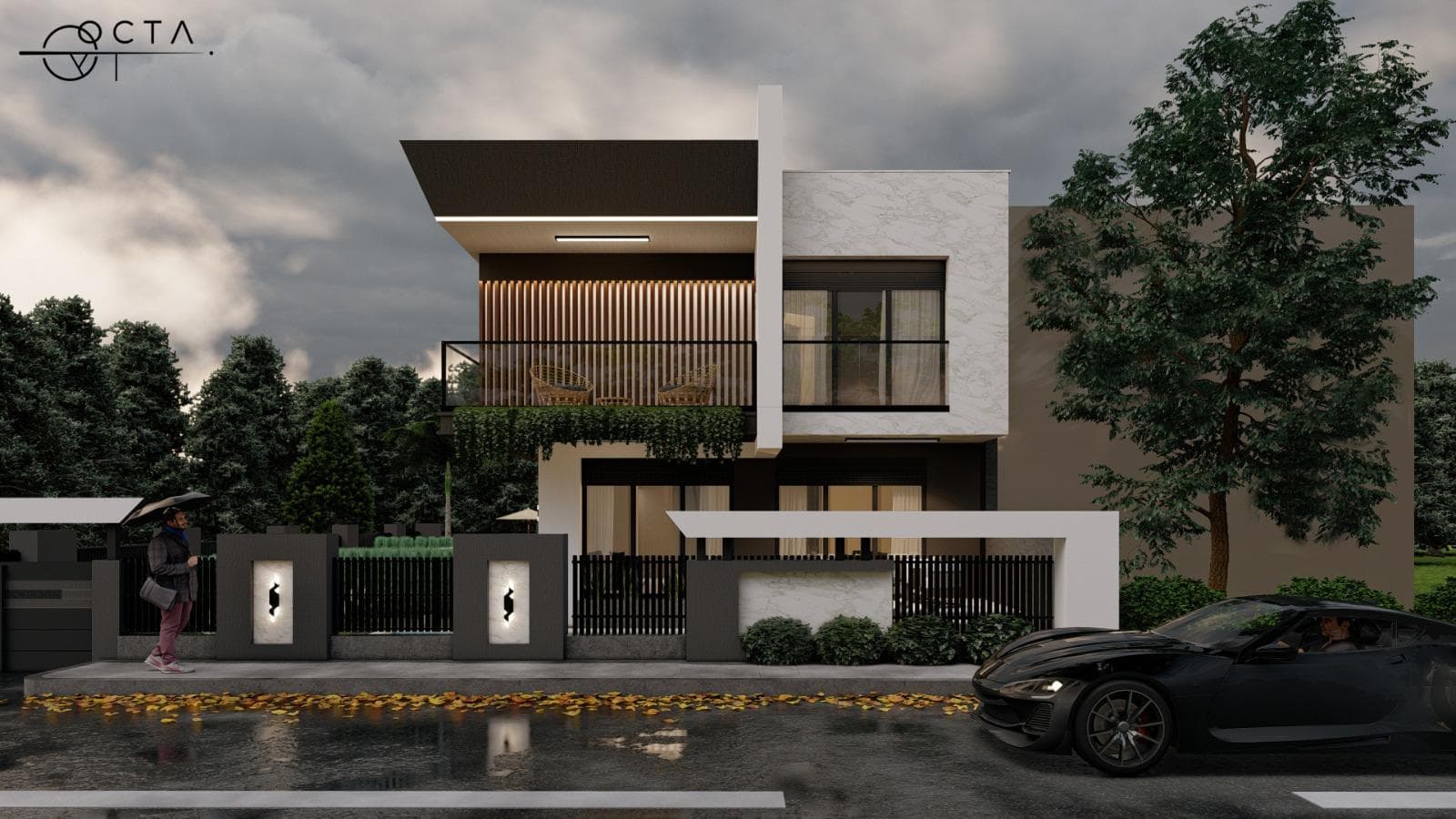 Tek villa ünitesi yan görünüm